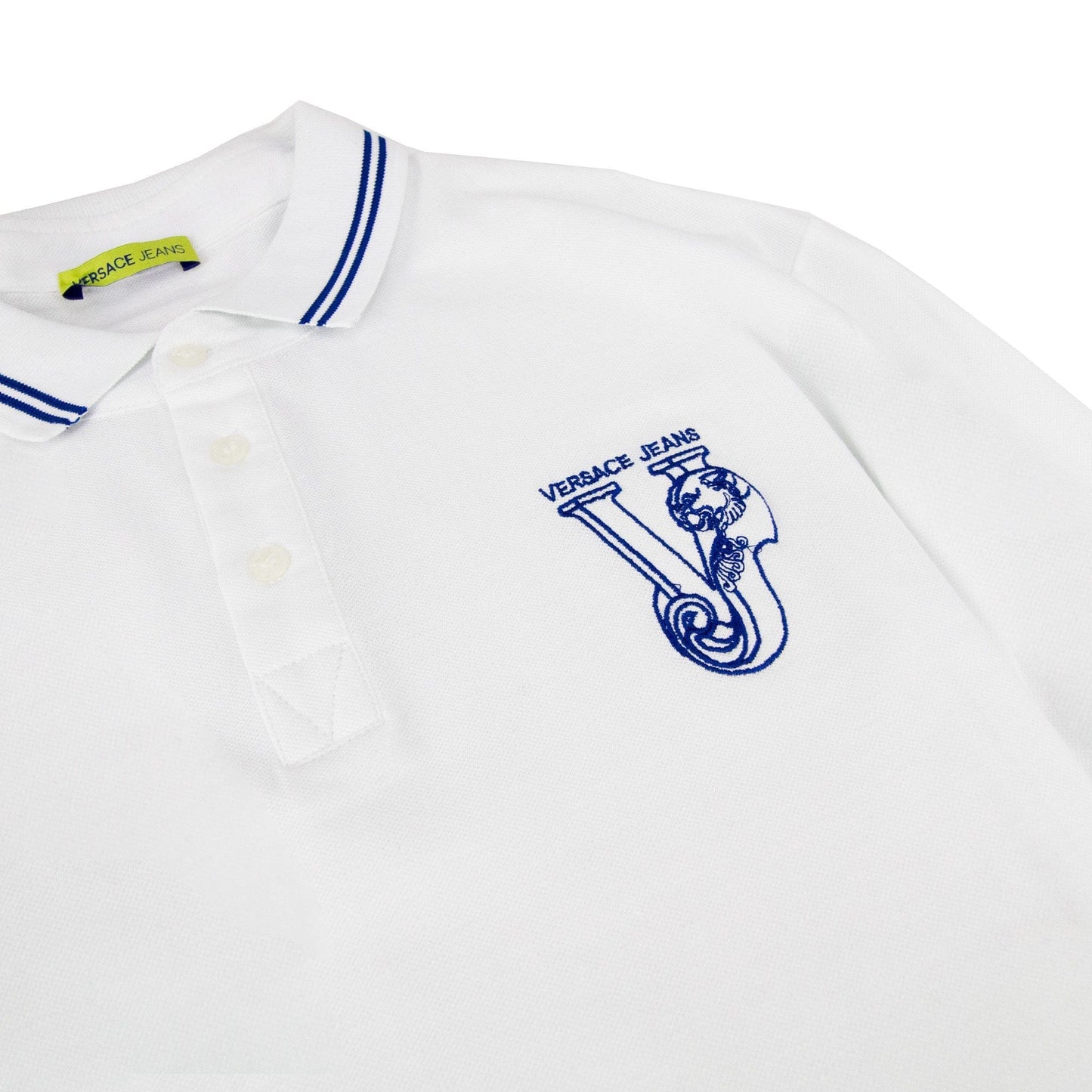 Versace Jeans Embroidered Logo L/s Polo White
