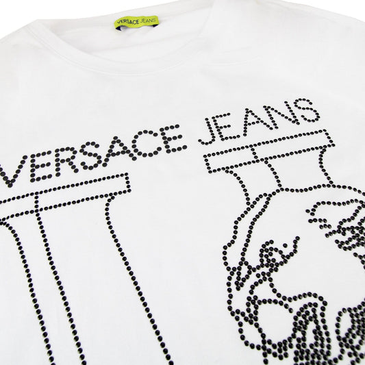 Versace Jeans Studs Tiger Logo T Shirt White