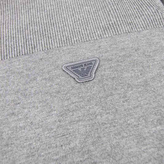 Armani Jeans Eagle Patch Logo Sweatshirt Grey Melange