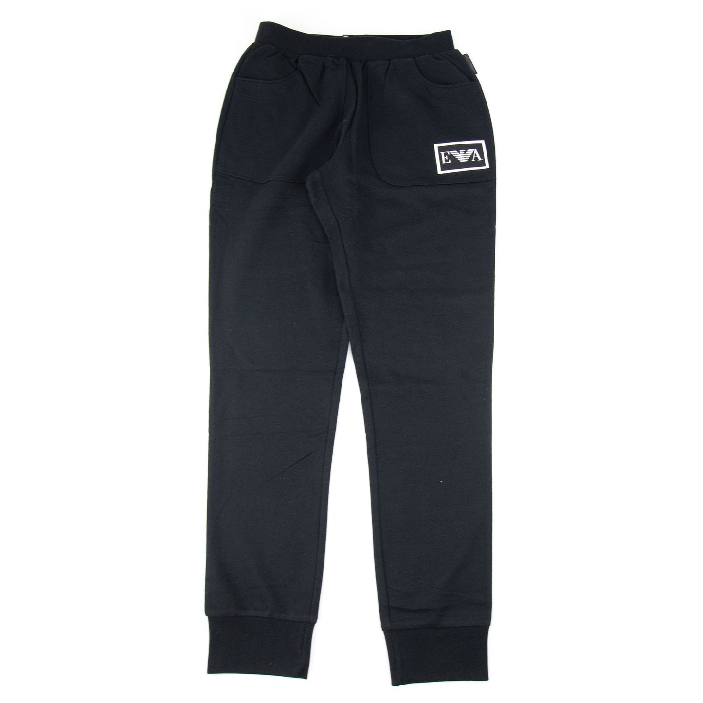 Emporio Armani Rubber Box Logo Trackpants Black