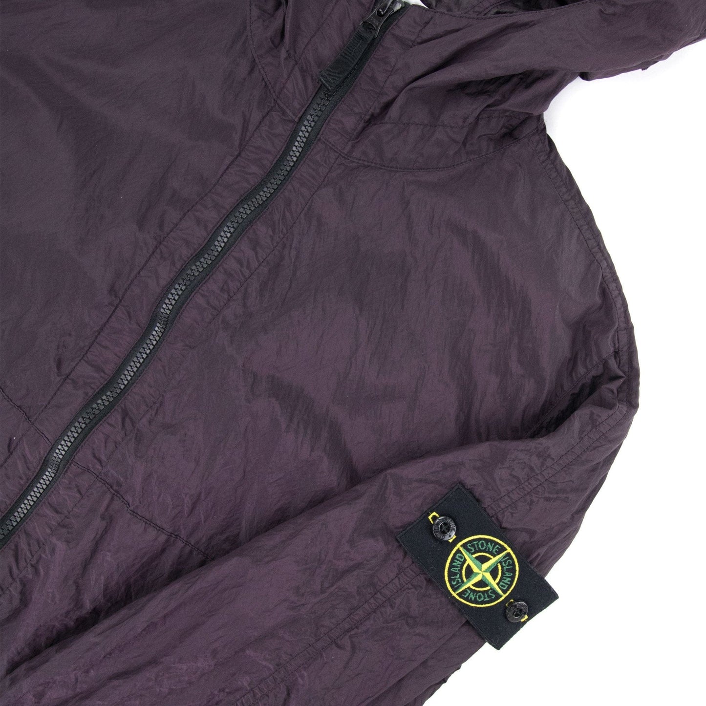 Stone Island Nylon Zip Up Jacket Burgundy V0012