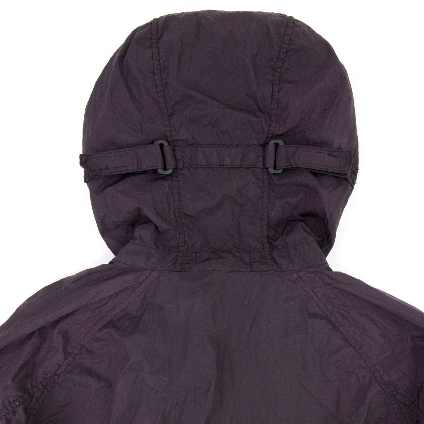 Stone Island Nylon Zip Up Jacket Burgundy V0012