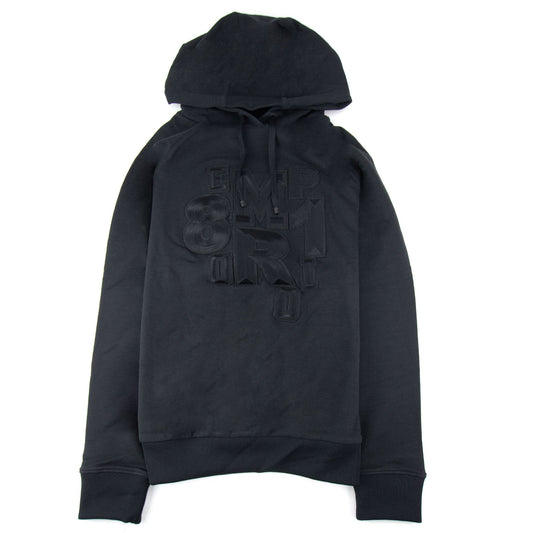 Emporio Armani Emboriodered Logo Hooded Sweatshirt Black
