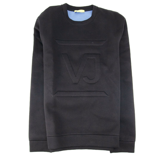 Versace Jeans Embossed Logo Double Jersey Sweatshirt Black