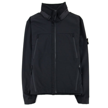 Stone Island Soft Shell-r Hooded Jacket Black