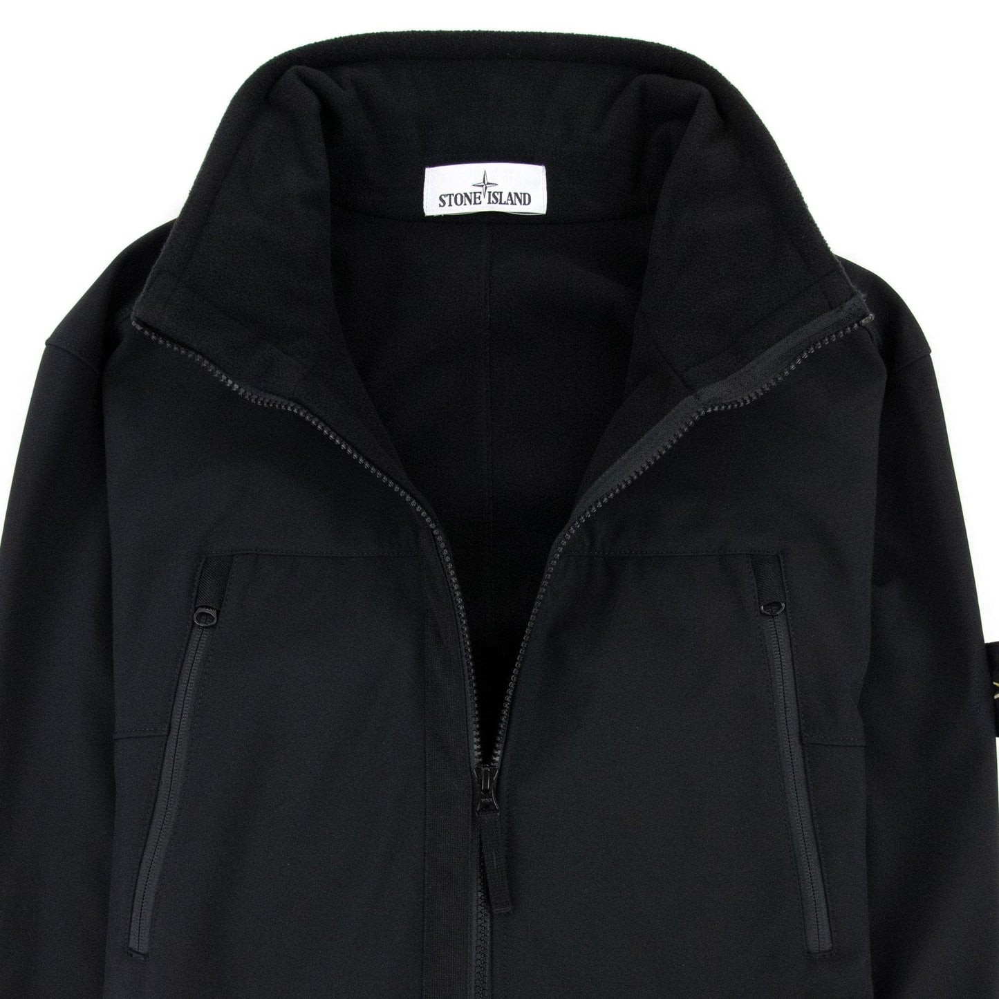 Stone Island Soft Shell-r Hooded Jacket Black