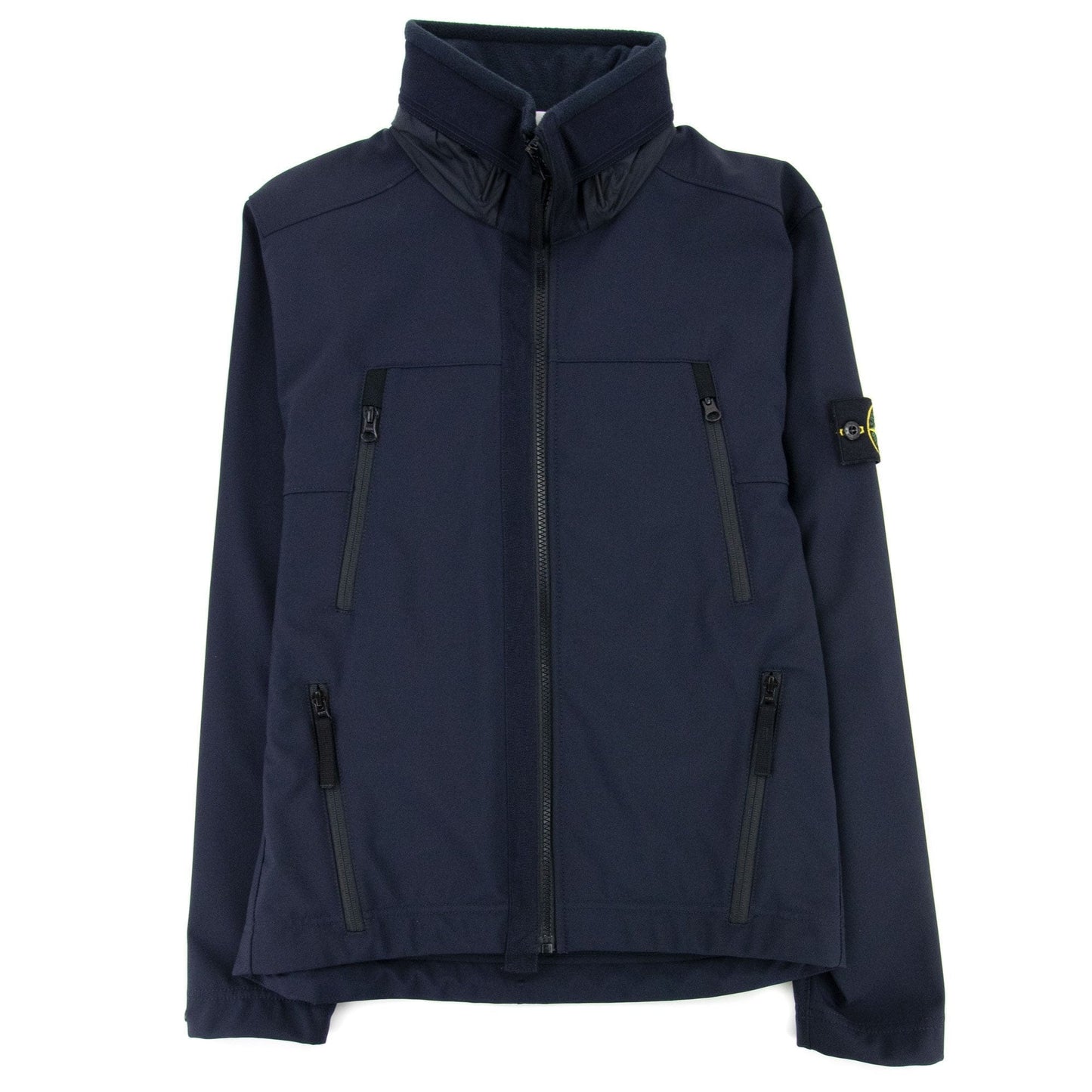 Stone Island Soft Shell-r Hooded Jacket Navy