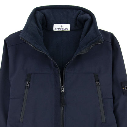 Stone Island Soft Shell-r Hooded Jacket Navy