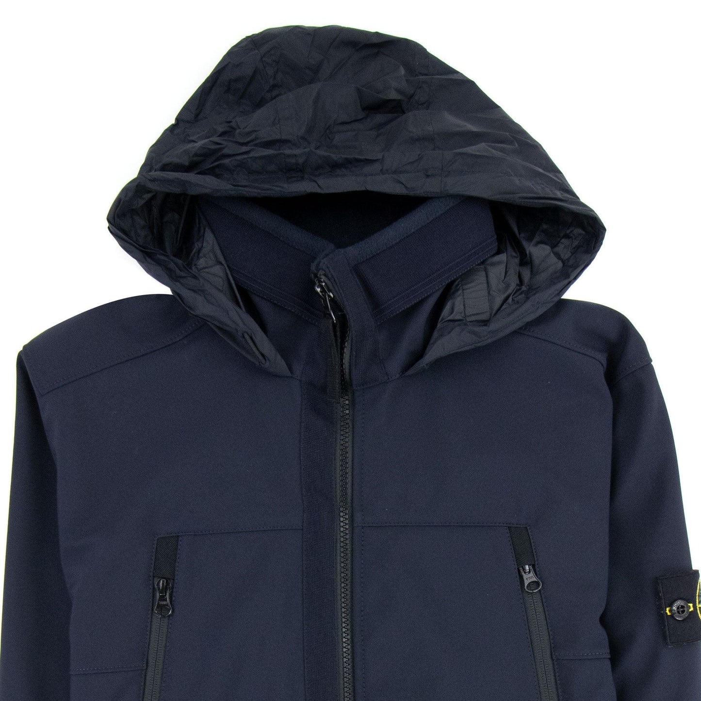 Stone Island Soft Shell-r Hooded Jacket Navy