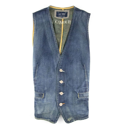Armani Jeans Classic Vestband Denim Vest Gilet Denim