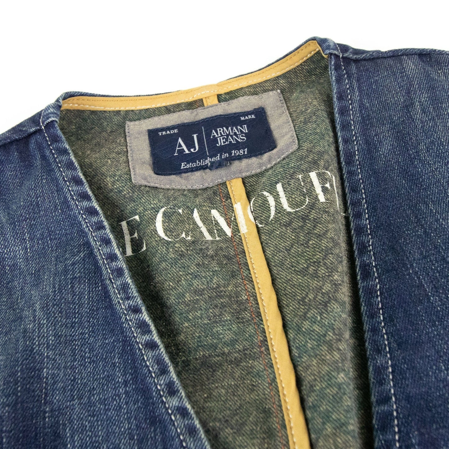 Armani Jeans Classic Vestband Denim Vest Gilet Denim