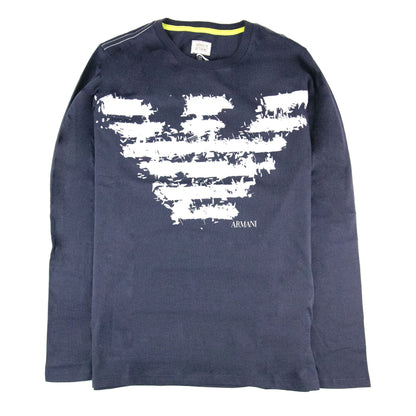 Armani Jeans Eagle Logo T Shirt Navy Blue