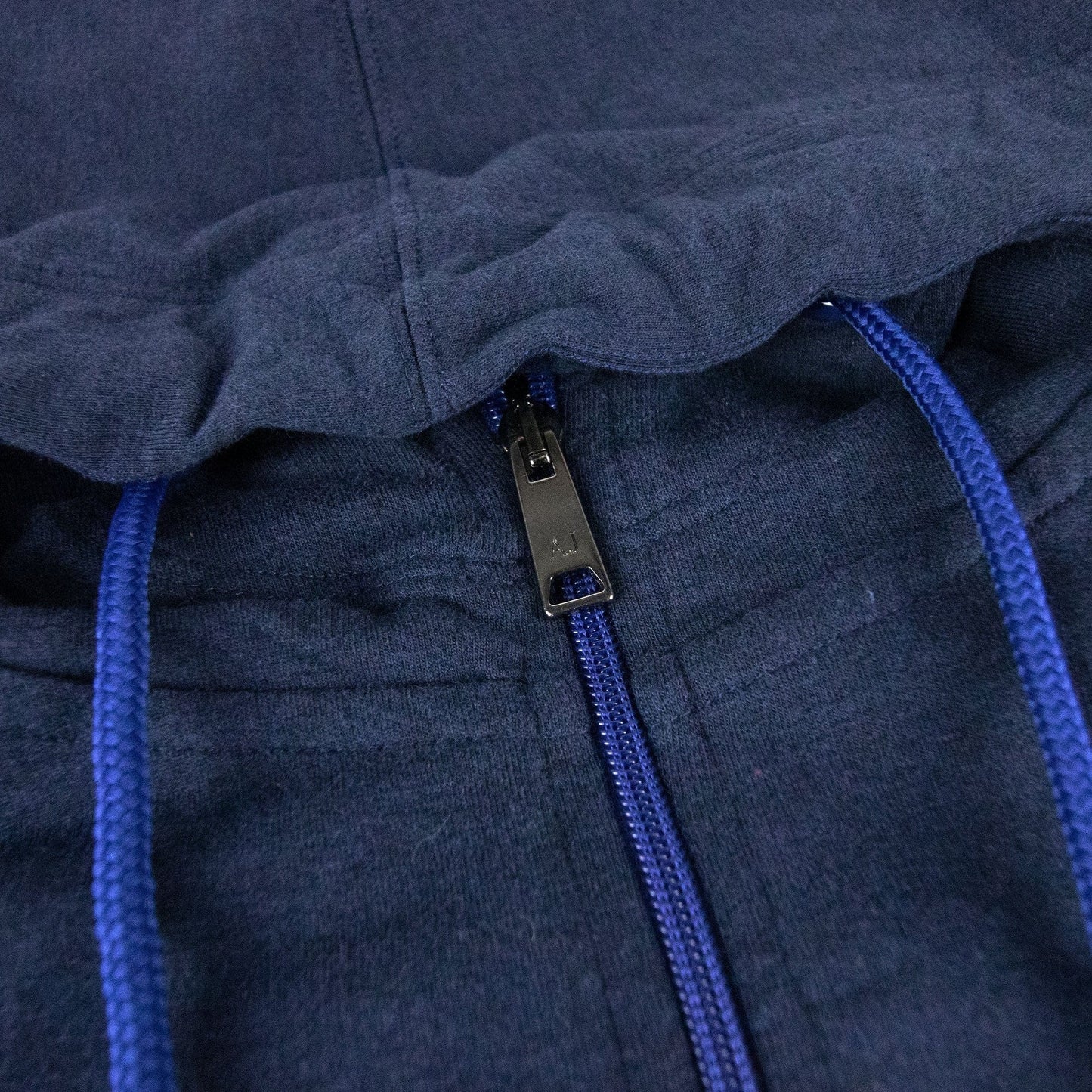 Armani Jeans Contrast Colour Zip Up Hoodie Blue