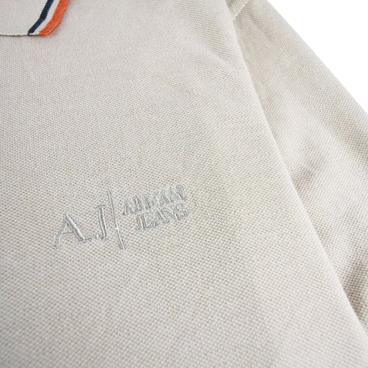 Armani Jeans Embroidered Logo S/s Polo Beige