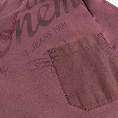 Armani Jeans Pocket Crewneck T Shirt Rosso Red