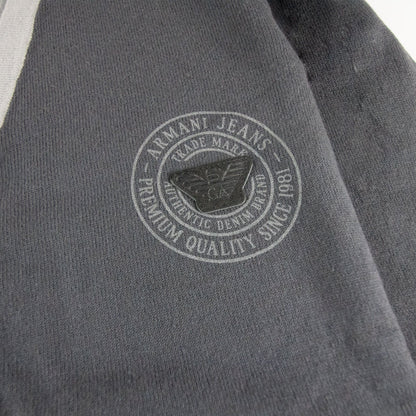 Armani Jeans Logo Print Cotton Cardigan Dark Grey