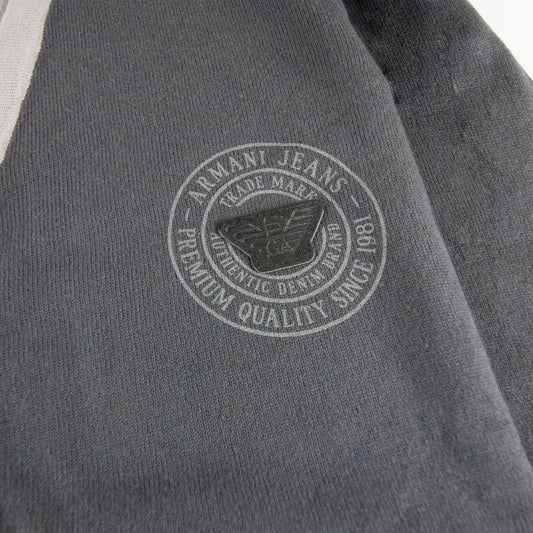 Armani Jeans Logo Print Cotton Cardigan Dark Grey