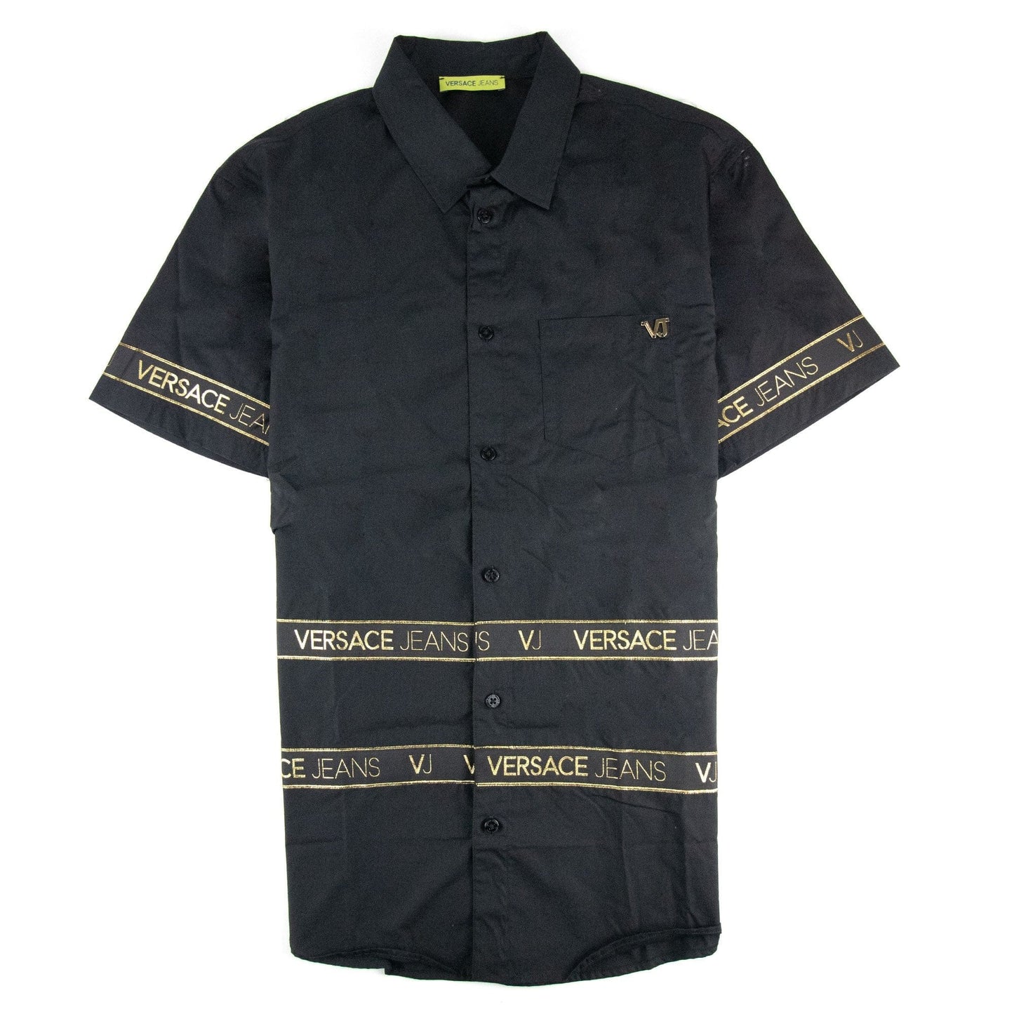 Versace Jeans Logo S/s Popeline Shirt Black