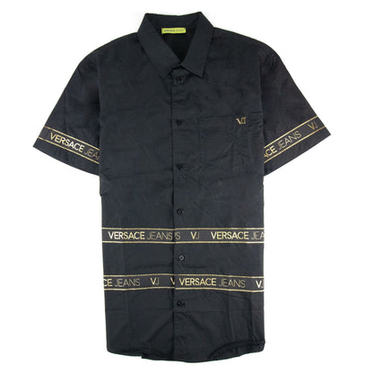 Versace Jeans Logo S/s Popeline Shirt Black