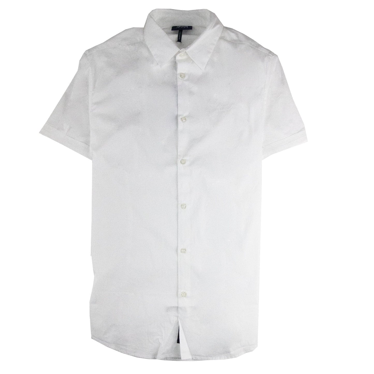 Armani Jeans Logo Italian Fabric S/s Shirt Bianco Ottico