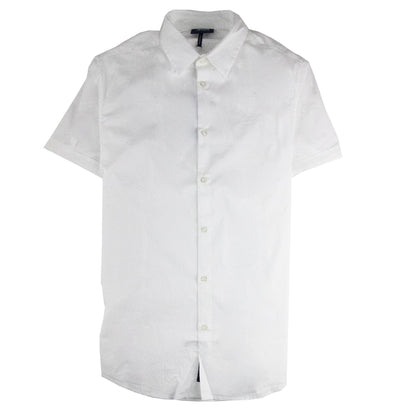 Armani Jeans Logo Italian Fabric S/s Shirt Bianco Ottico