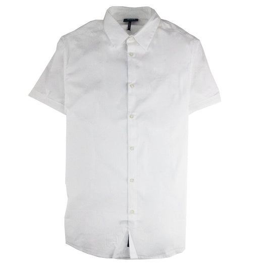 Armani Jeans Logo Italian Fabric S/s Shirt Bianco Ottico