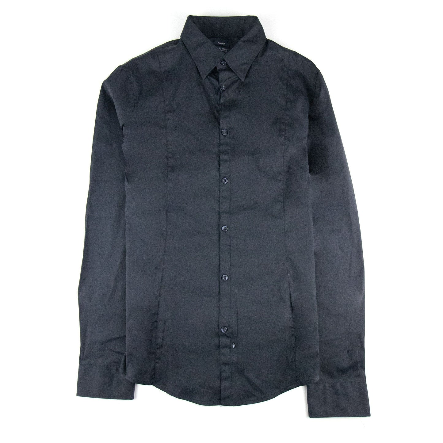 Armani Jeans Fitted L/s Shirt Navy Blue