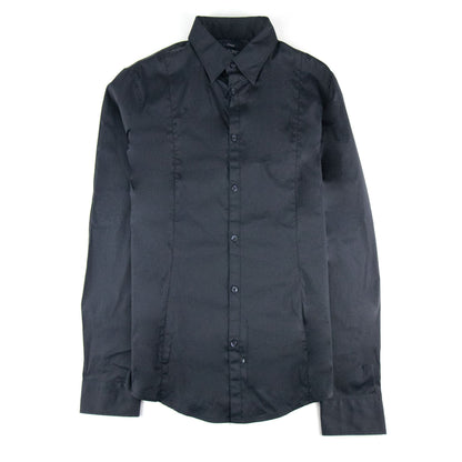 Armani Jeans Fitted L/s Shirt Navy Blue