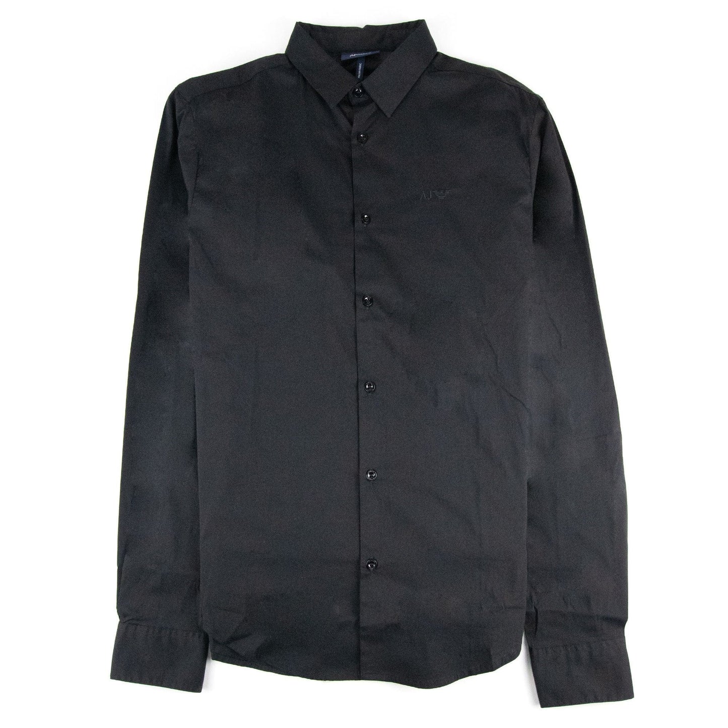 Armani Jeans Aj Embroidered Logo L/s Shirt Black