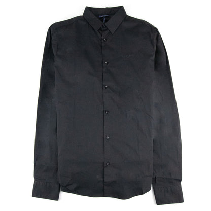 Armani Jeans Aj Embroidered Logo L/s Shirt Black