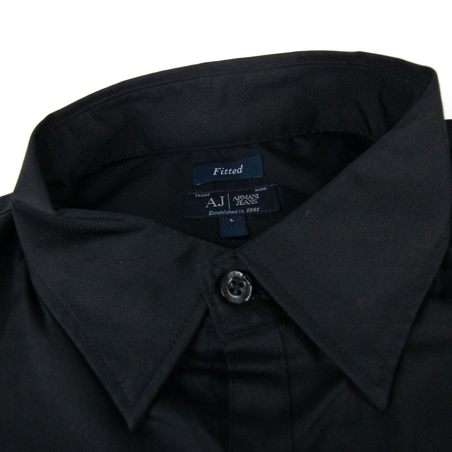 Armani Jeans Fitted L/s Shirt Black