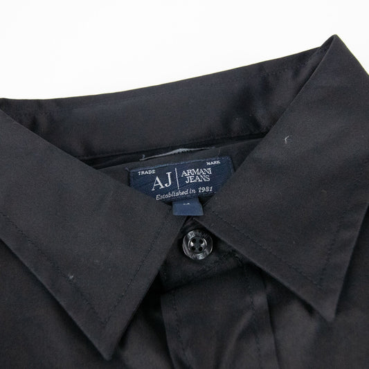 Armani Jeans Collar Aj Logo S/s Shirt Black