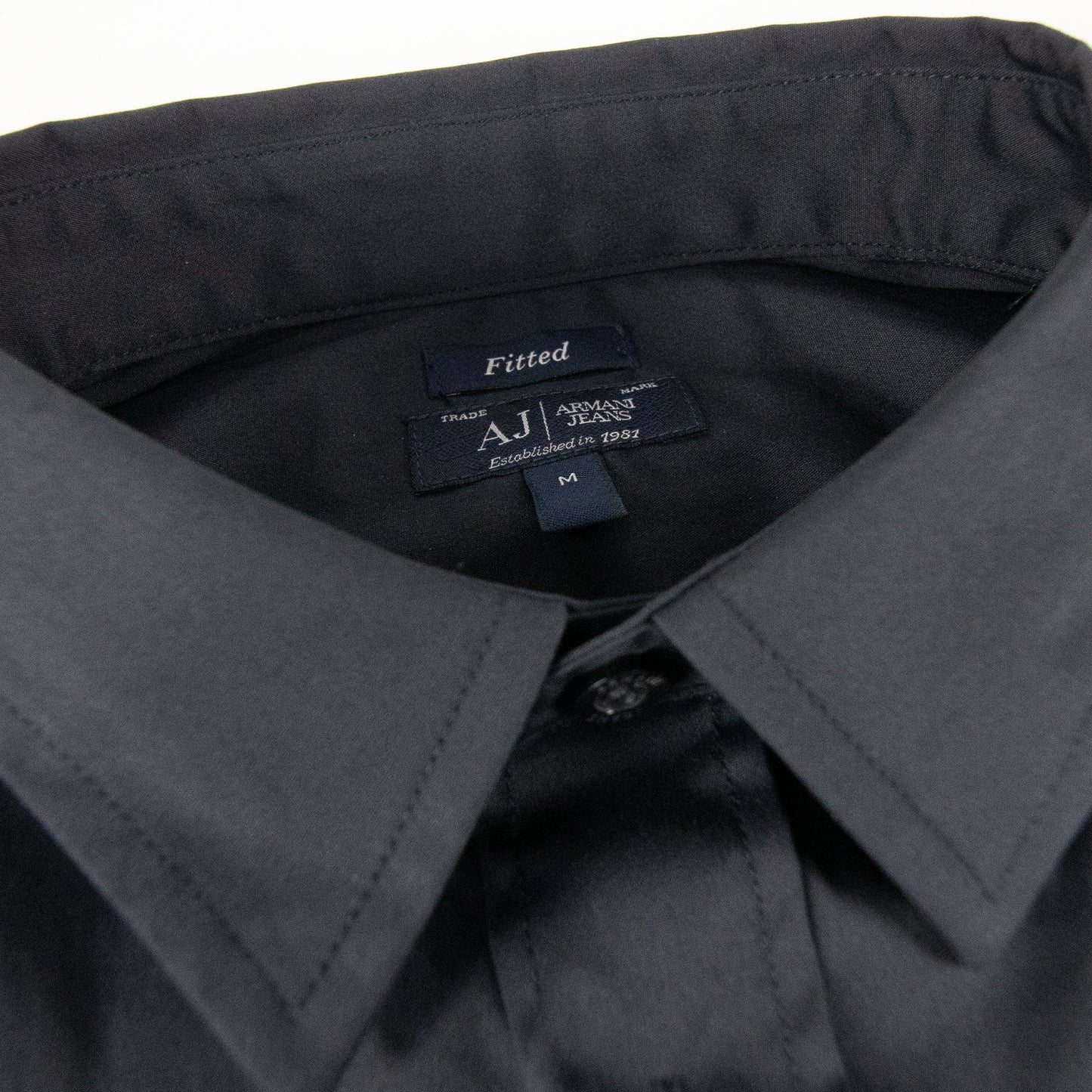 Armani Jeans Collar Aj Logo S/s Shirt Navy Blue