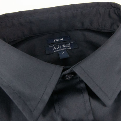 Armani Jeans Collar Aj Logo S/s Shirt Navy Blue