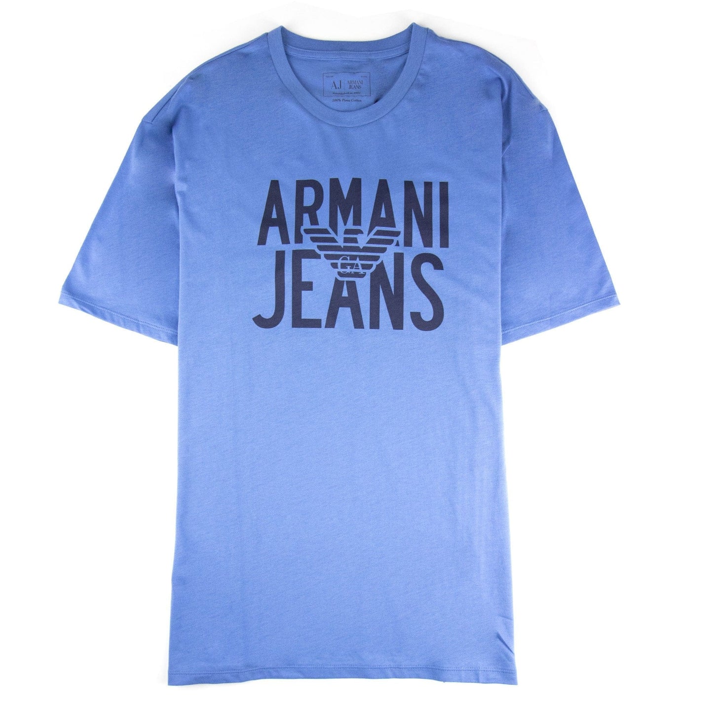 Armani Jeans 3d Effect Print Logo T Shirt Blue