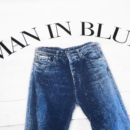 Armani Jeans Man In Blue Jean Printed T Shirt Off White