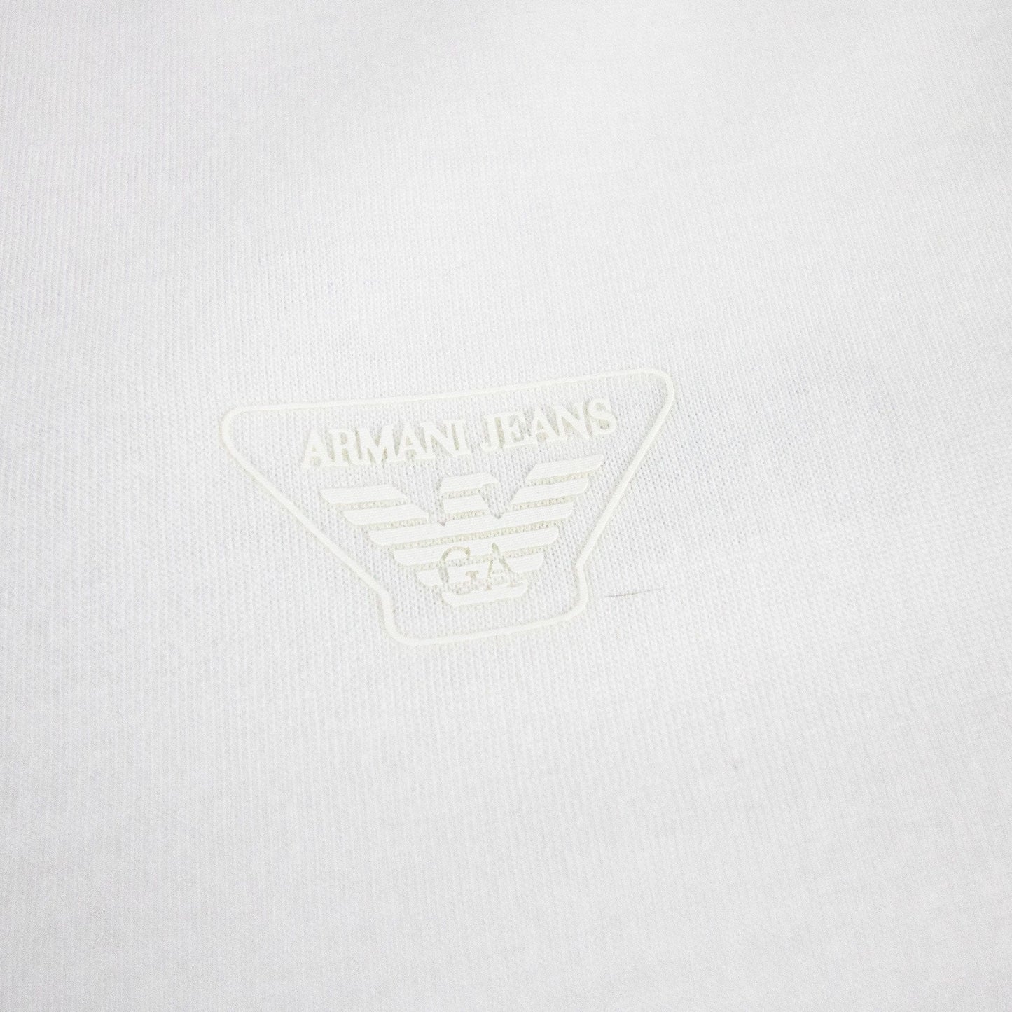Armani Jeans Rubber Eagle Logo T Shirt White