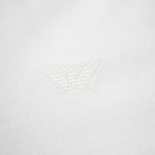 Armani Jeans Rubber Eagle Logo T Shirt White