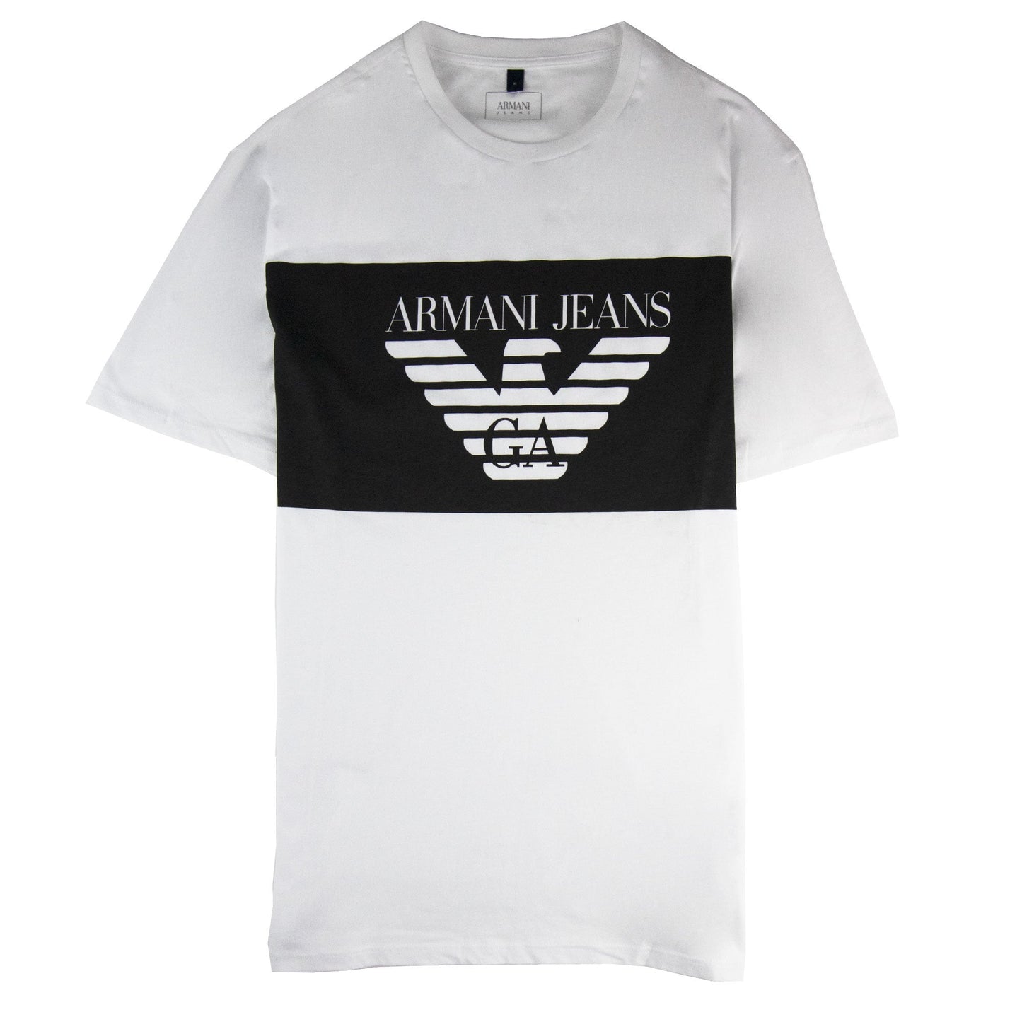 Armani Jeans Colour Block Logo T-shirt Bianco
