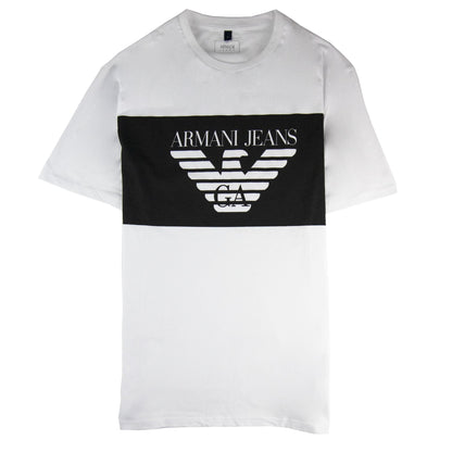 Armani Jeans Colour Block Logo T-shirt Bianco