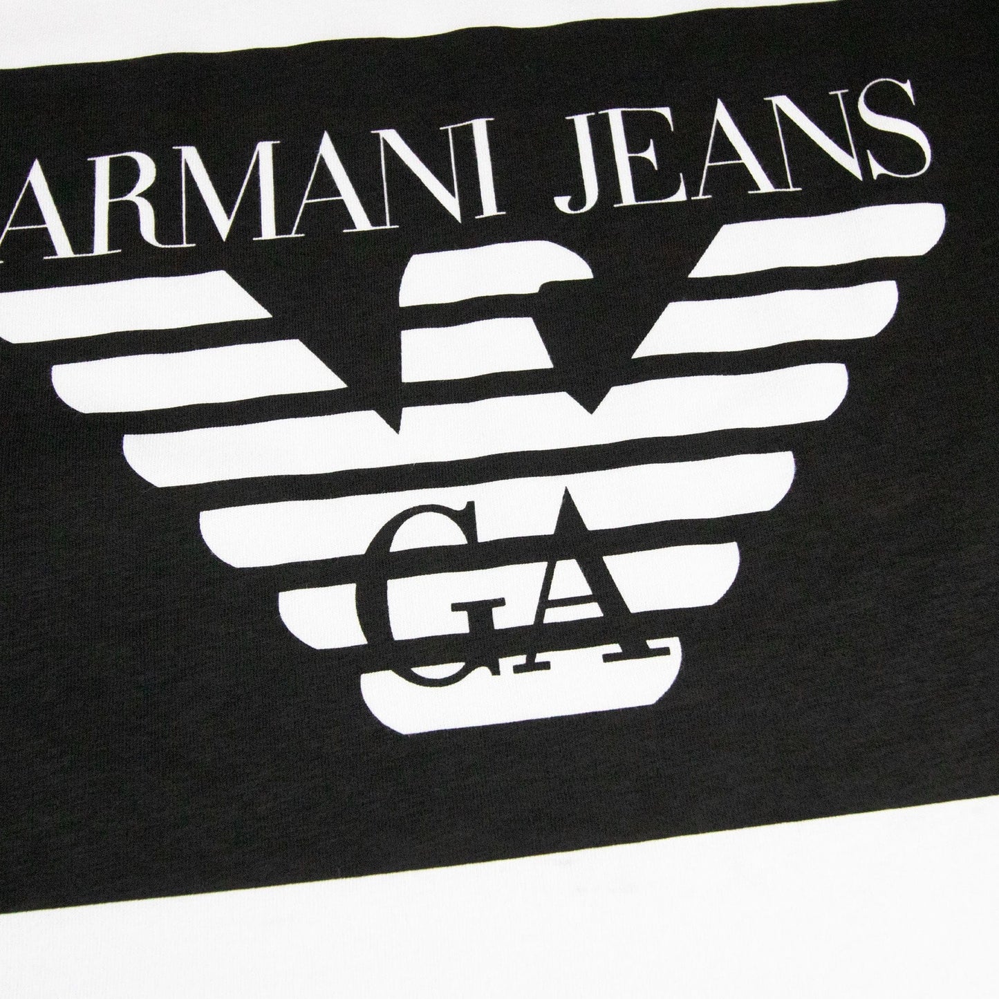 Armani Jeans Colour Block Logo T-shirt Bianco