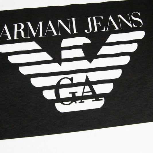 Armani Jeans Colour Block Logo T-shirt Bianco
