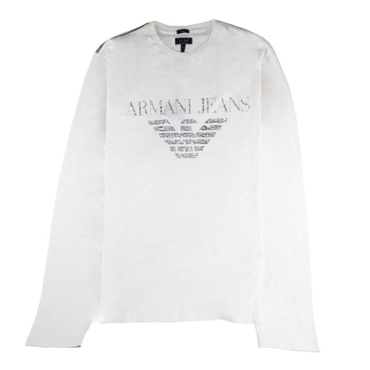 Armani Jeans Broken Logo L/s T Shirt White