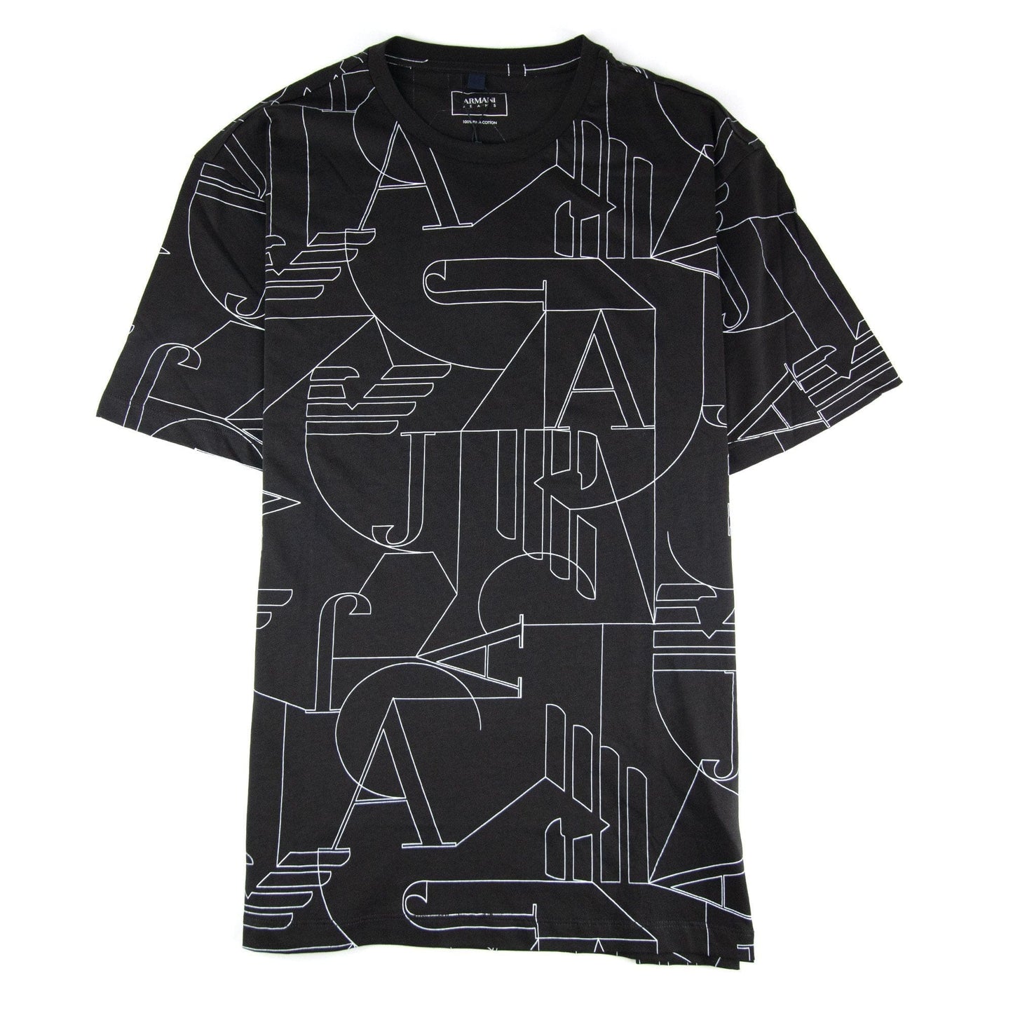 Armani Jeans Jersey Logo Print T Shirt Black