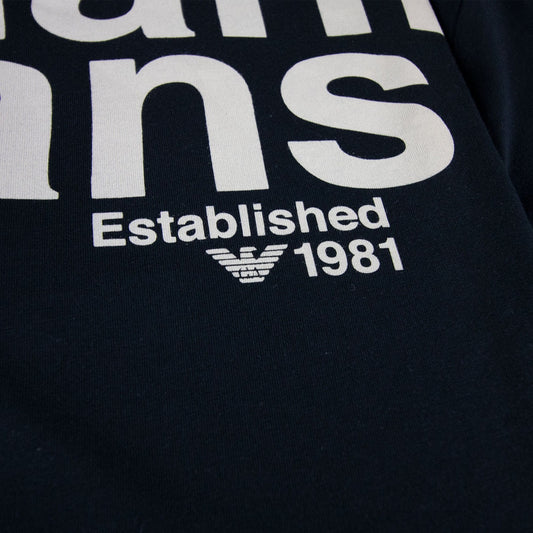 Armani Jeans Front Logo Crewneck S/s T Shirt Navy