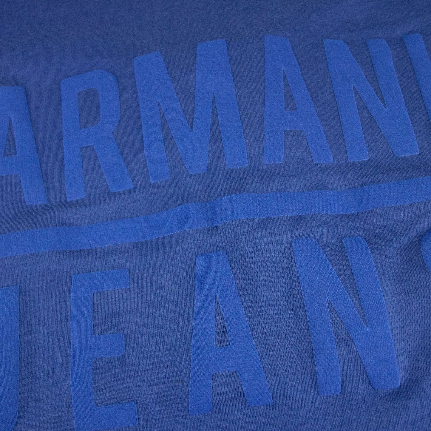 Armani Jeans Embossed Logo Crew T Shirt Blue