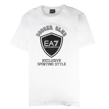 Armani Jeans Soccer Club Logo T Shirt White