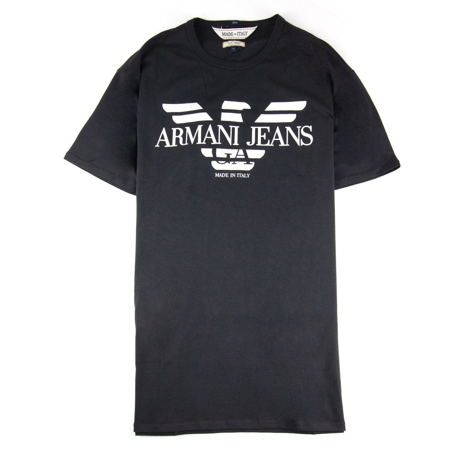 Armani Jeans Made In Italy Eagle Logo T Shirt Navy