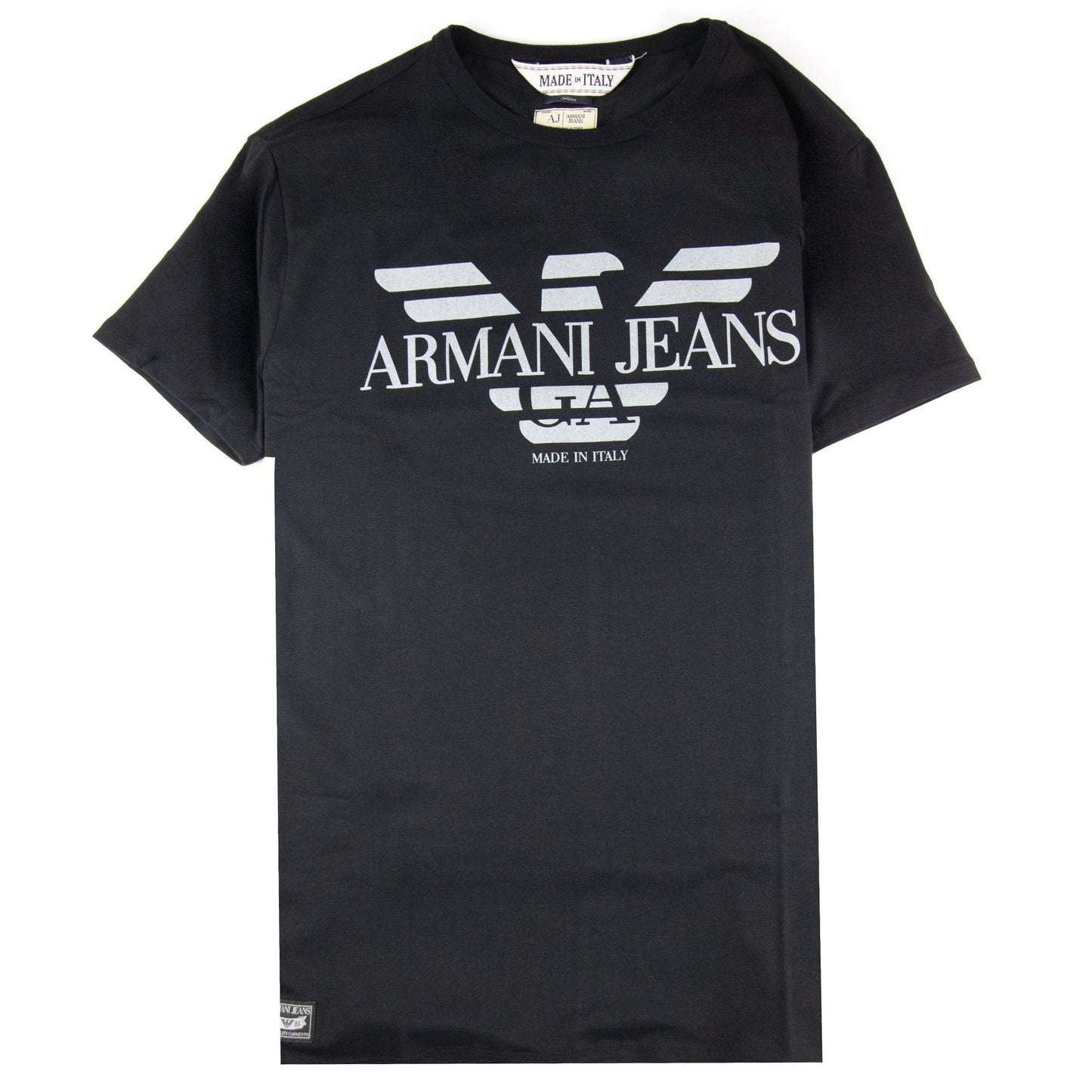 Armani Jeans Made In Italy Eagle Logo T Shirt Black
