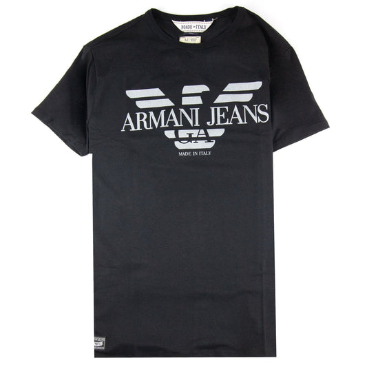 Armani Jeans Made In Italy Eagle Logo T Shirt Black